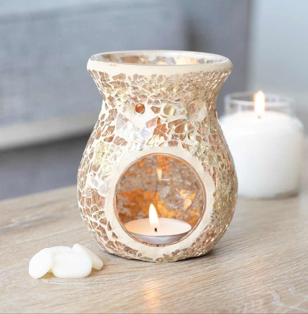 Small Gold Crackle Glass - Wax Melt Burner