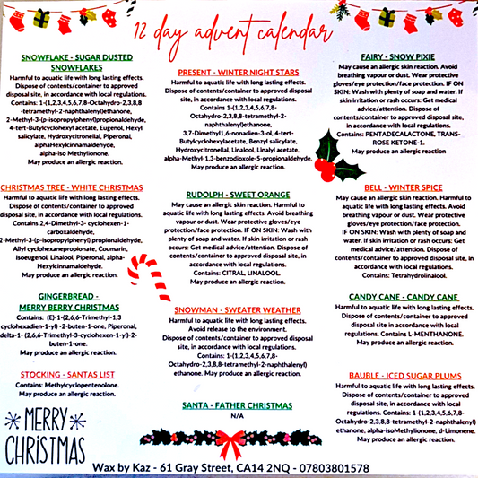 12 Day Wax Advent Calendar