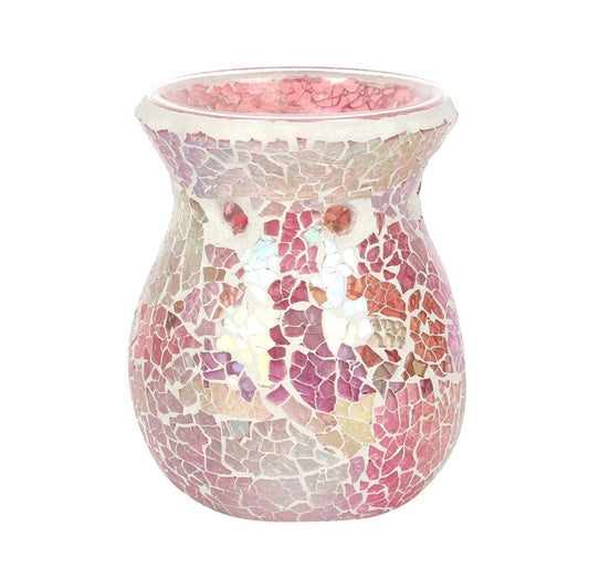 Small Pink Iridescent Crackle Glass - Wax Melt Burner